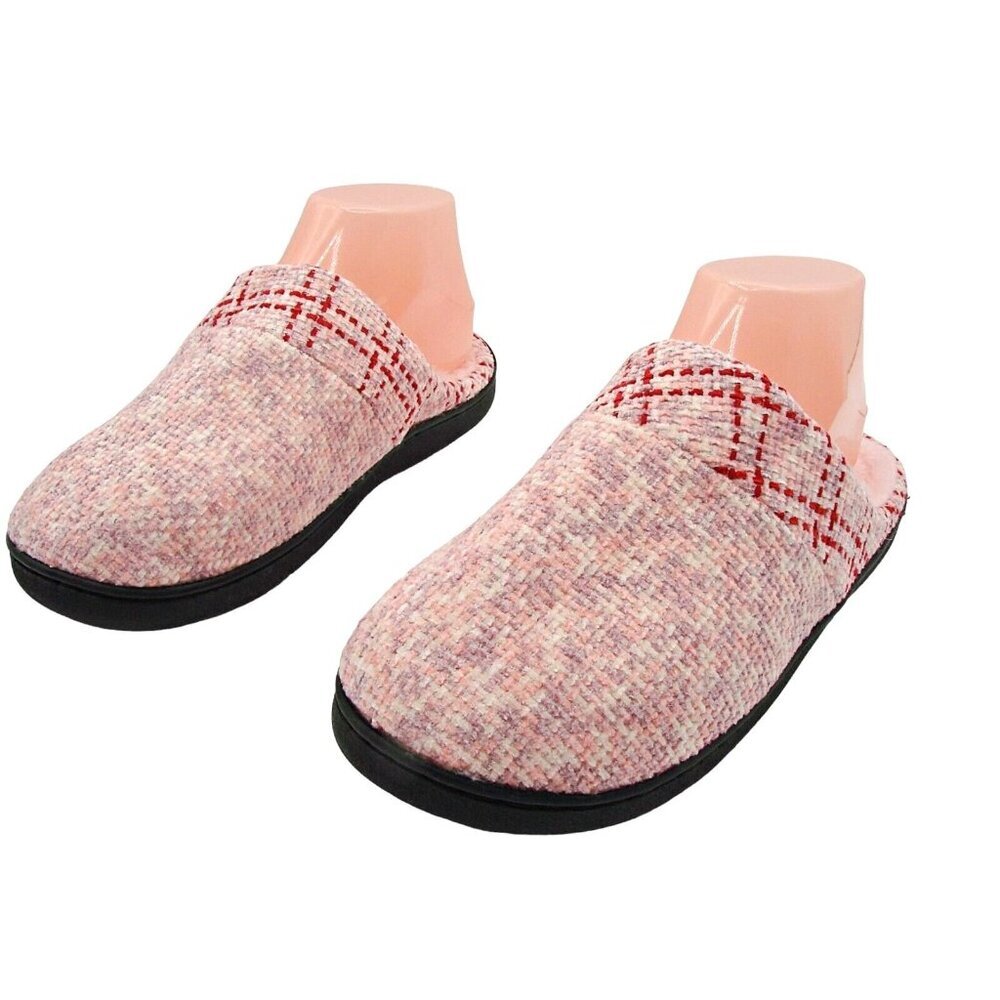 NEW Womens Pink Knitted Winter Warm Plush Lined Slippers Size 7-8 Homitem NIP
